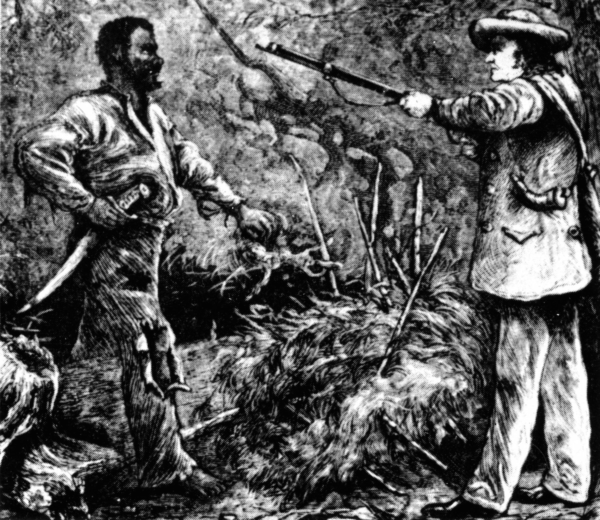 The discovery of Nat Turner following the failure of his rebellion