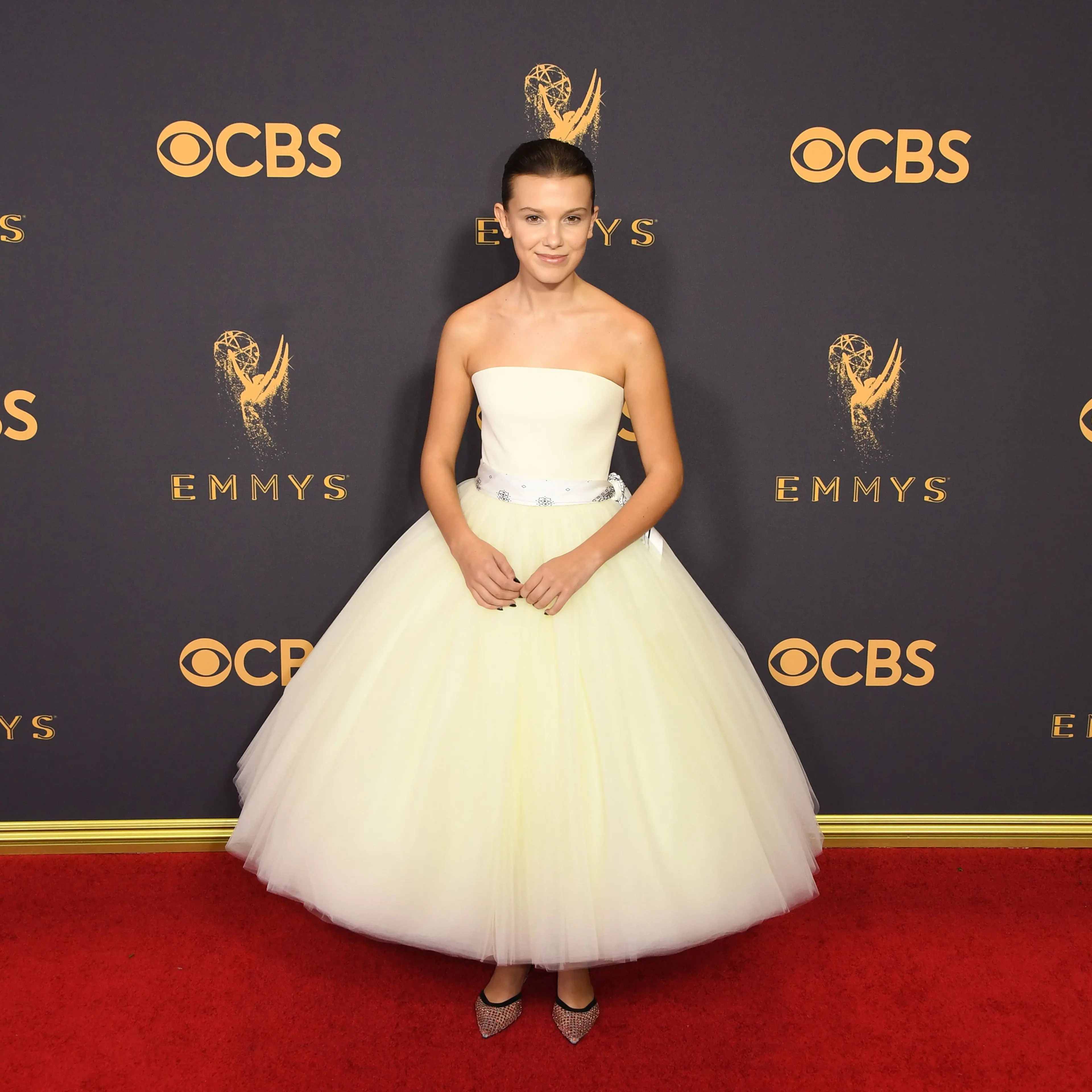 Actress Millie Bobby Brown arrives for the 69th Emmy Awards at the Microsoft Theatre on September 17, 2017 in Los Angeles, California.