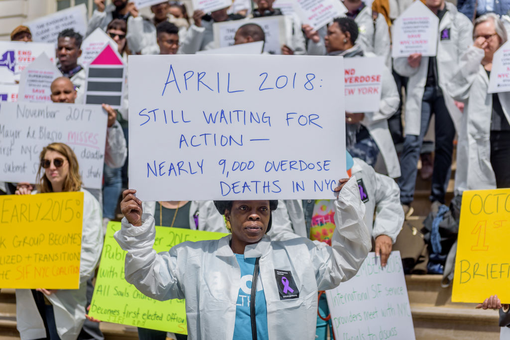 Opioid crisis protestors