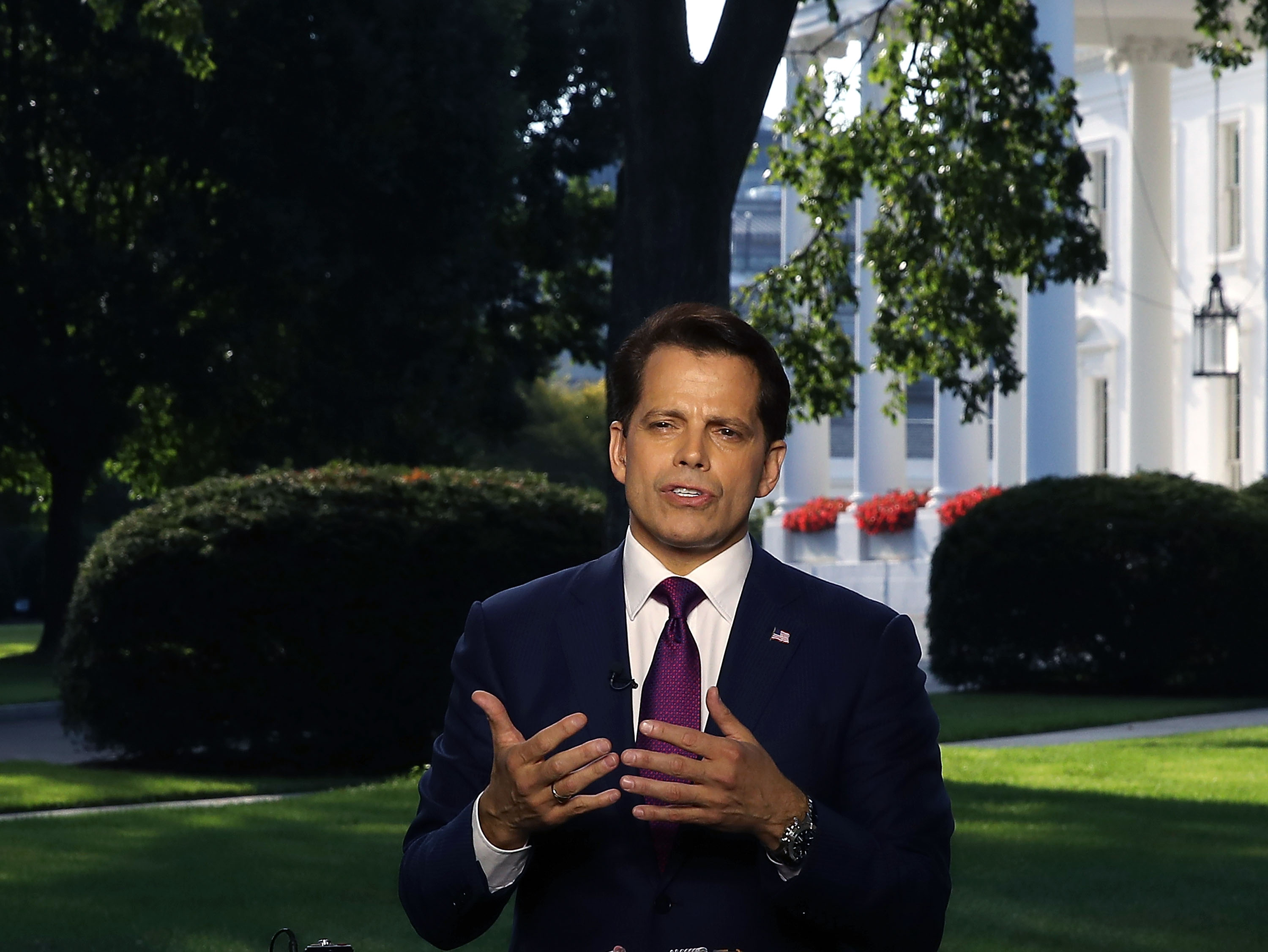 White House Communications Director Anthony Scaramucci Interviewed By Television Reporter At The White House