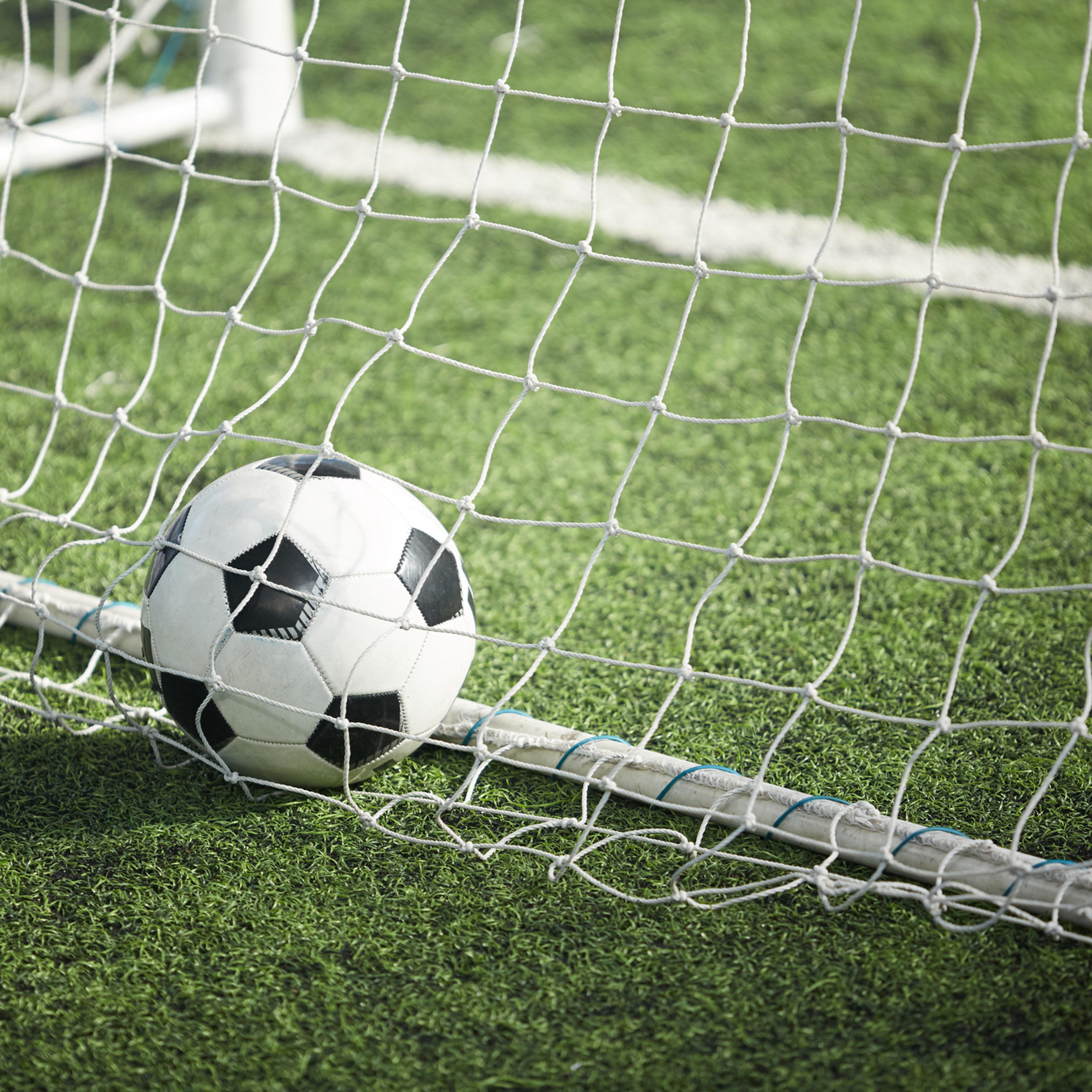 Close-up of soccer ball on field,Romania