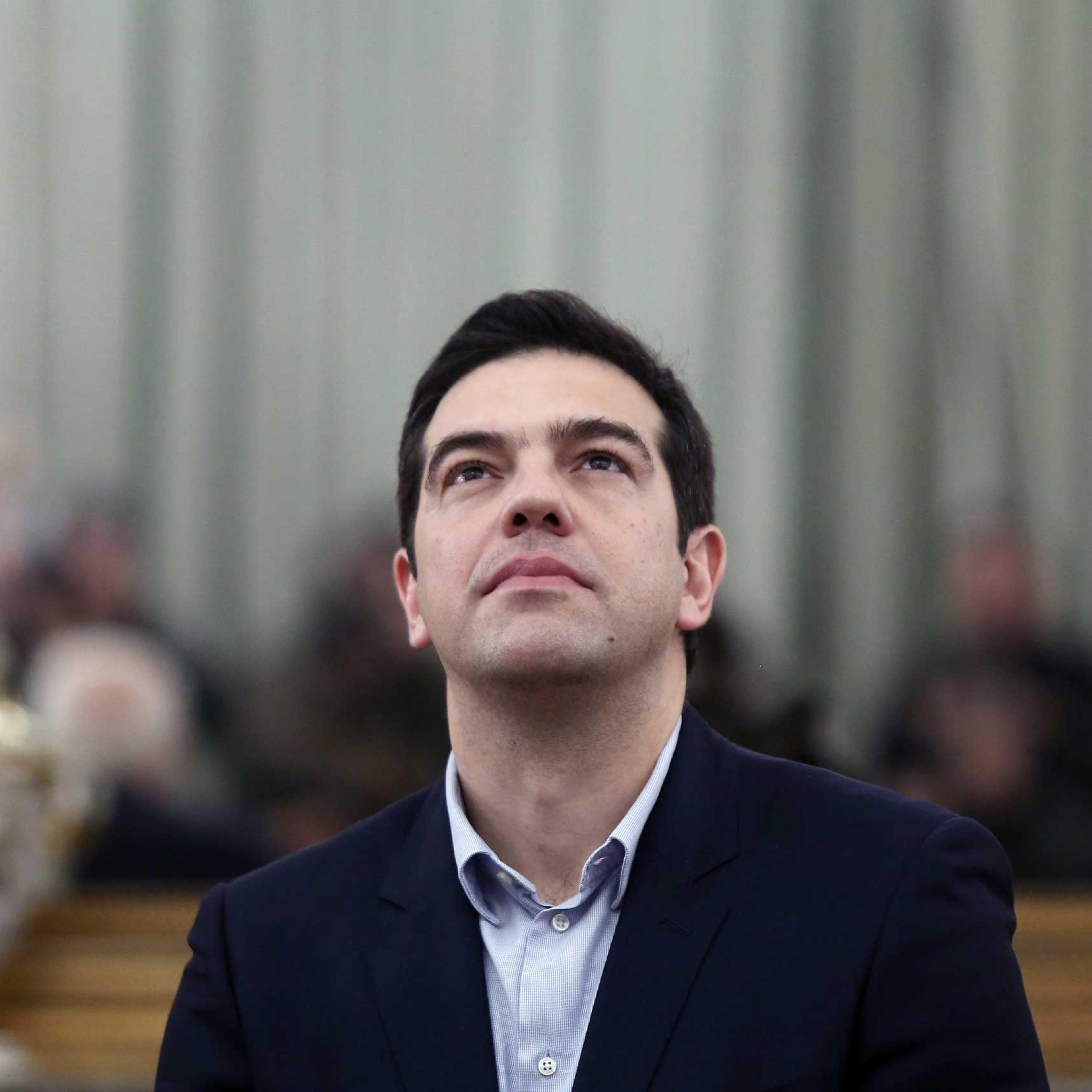 Greek Prime Minister and Syriza party leader Alexis Tsipras, at the Presidential palace during the swearing in ceremony of the new Greek Government, Athens, Jan. 27, 2015 .