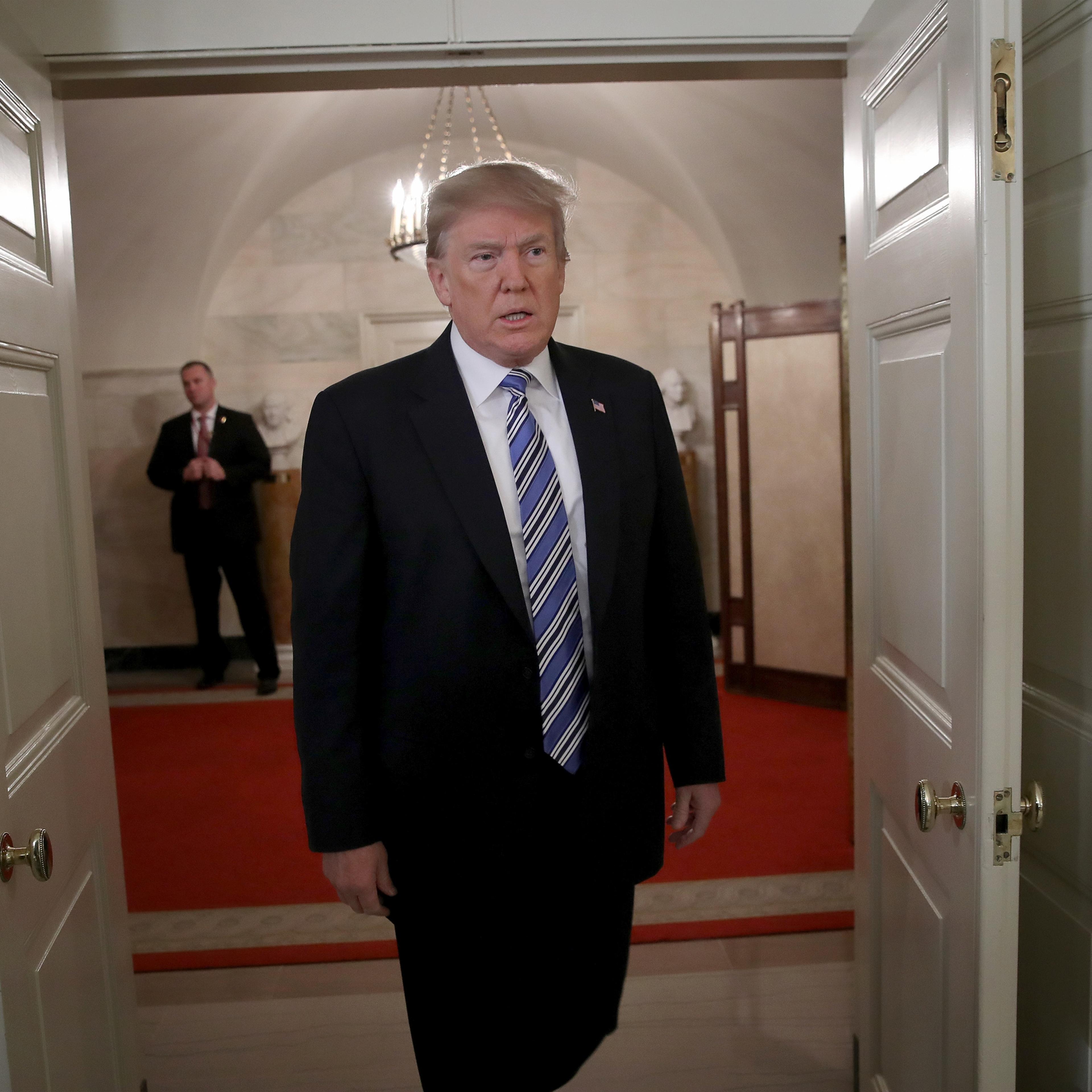 President Trump Addresses The Nation After Yesterday's School Shooting In Florida That Killed 17