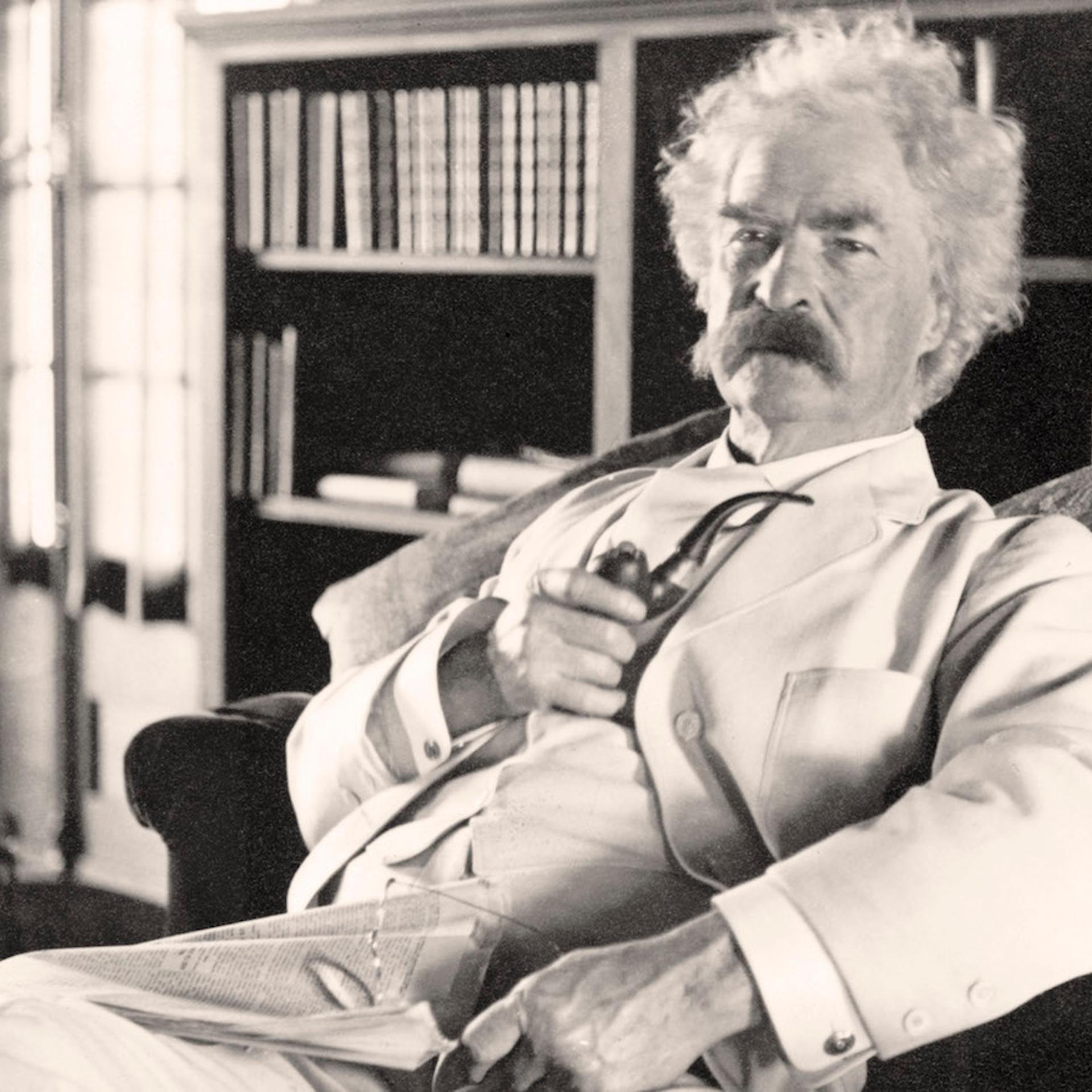 Samuel Langhorne Clemens 1835 to 1910 known by pen name Mark Twain American humorist, satirist, writer, and lecturer From photograph taken in his old age