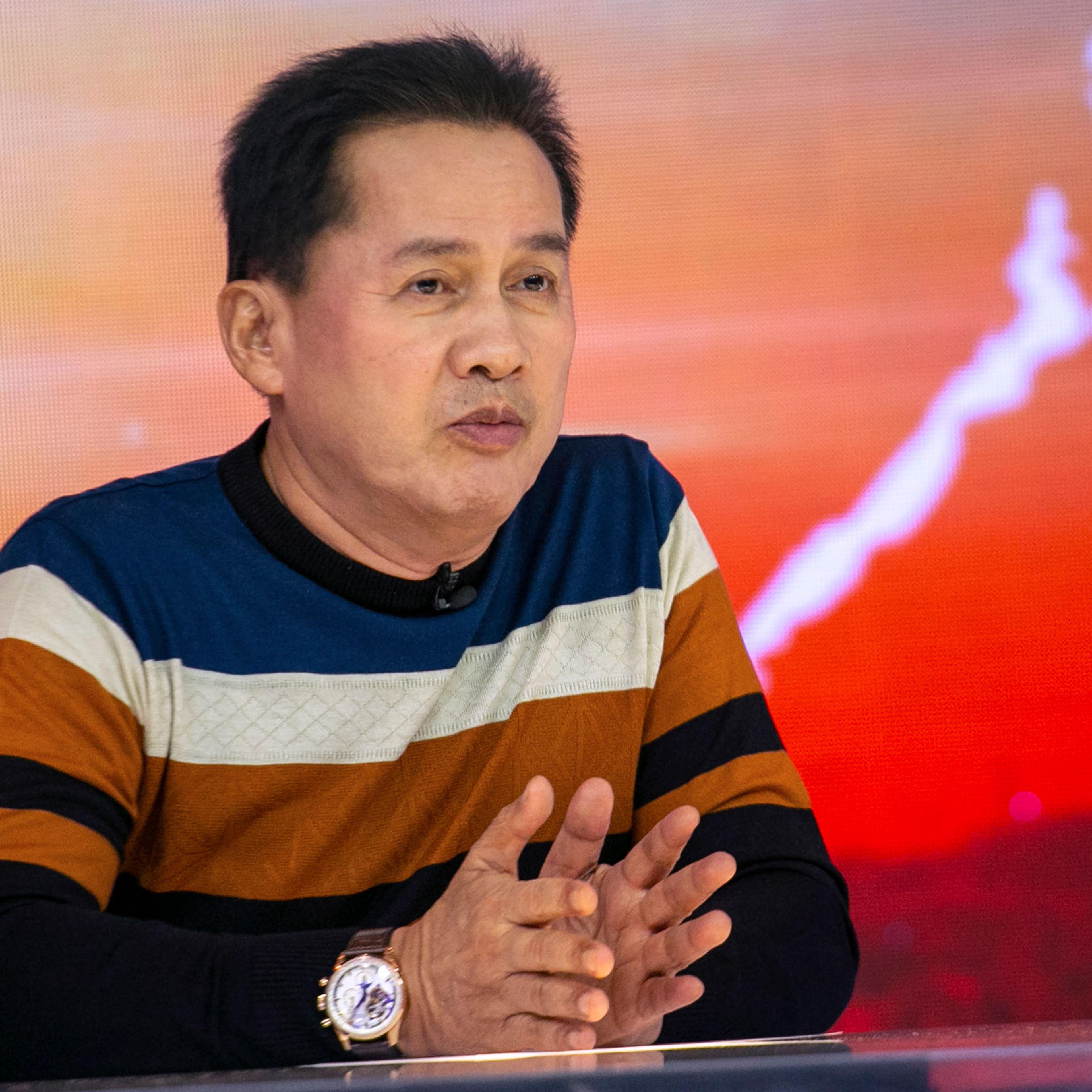 Apollo Carreon Quiboloy appears on his talk show in Davao City, Philippines, on May 23, 2016.