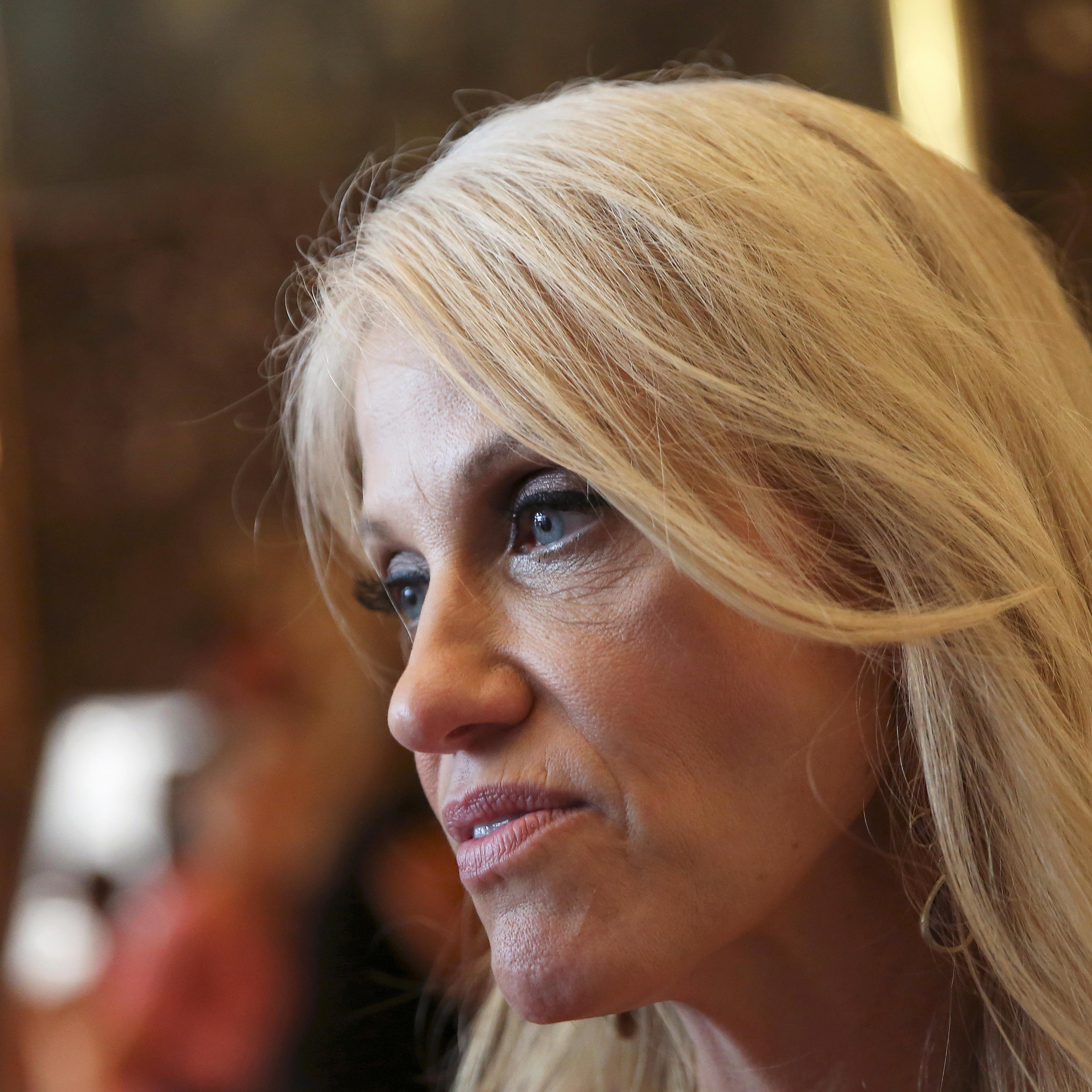 Campaign manager Kellyanne Conway for U.S. Republican presidential nominee Donald Trump speaks to the media at Trump Tower in the Manhattan borough of New York