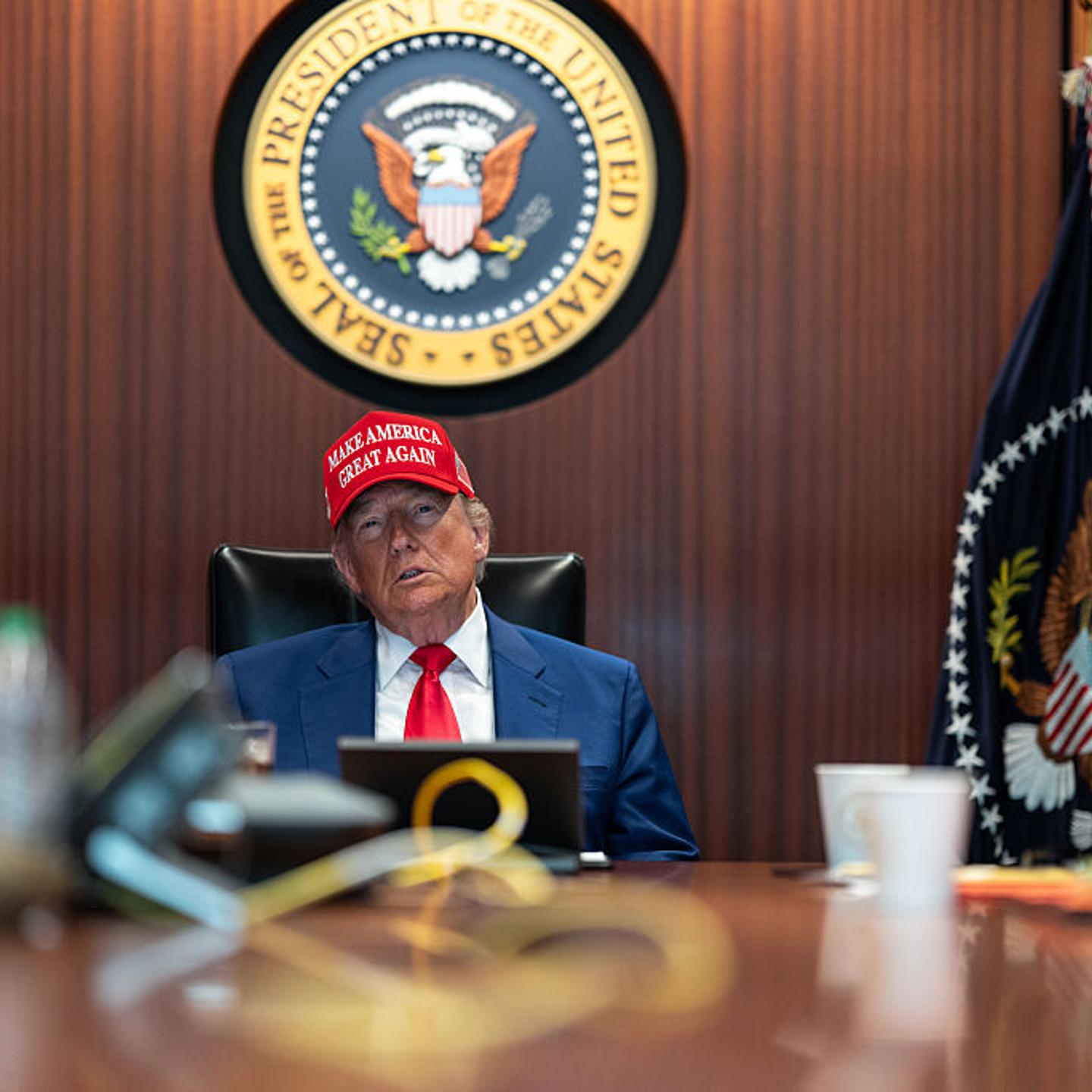 President Trump In The Situation Room During Strike on Iran