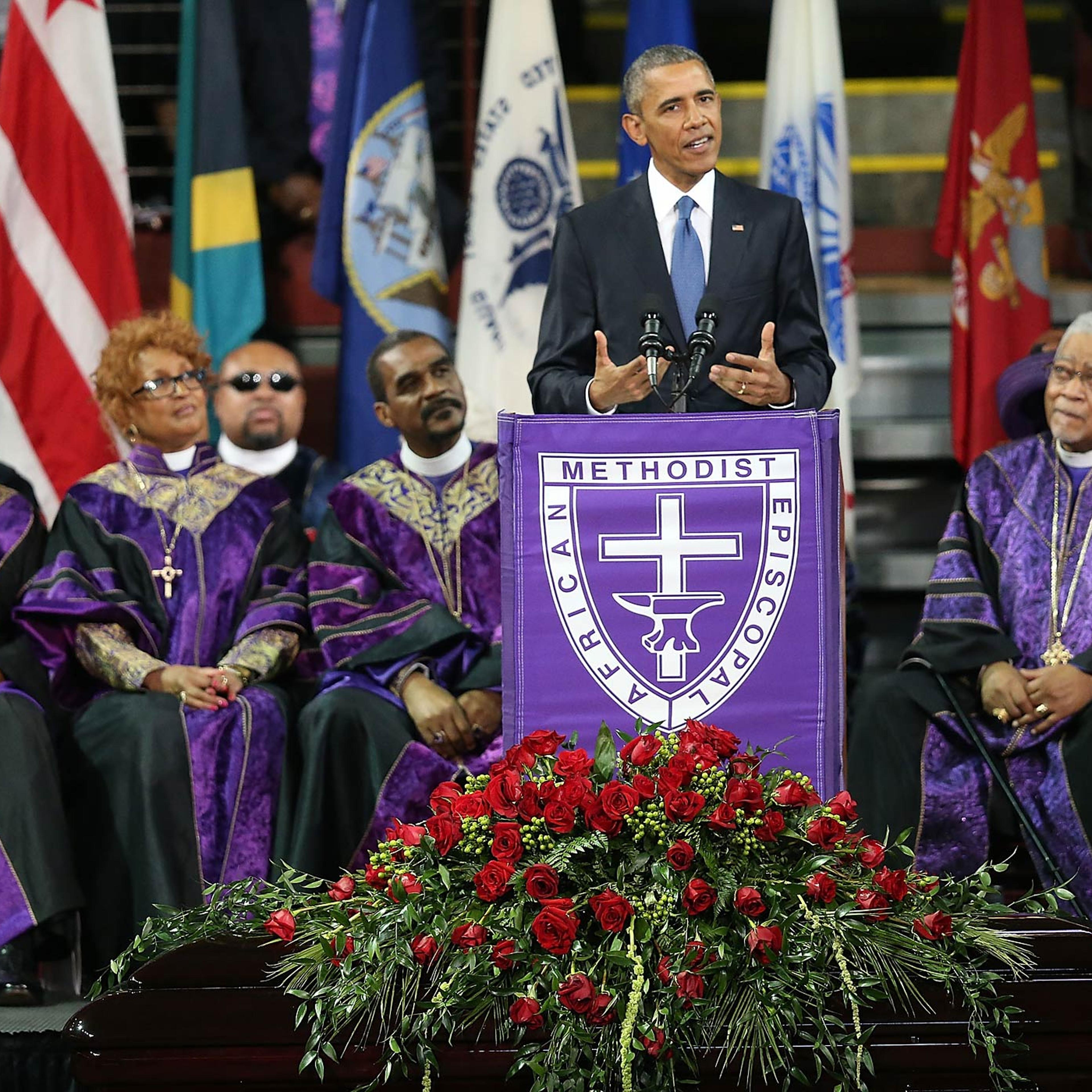 President Obama Joins Mourners At Funeral Of Rev. Clementa Pinckney