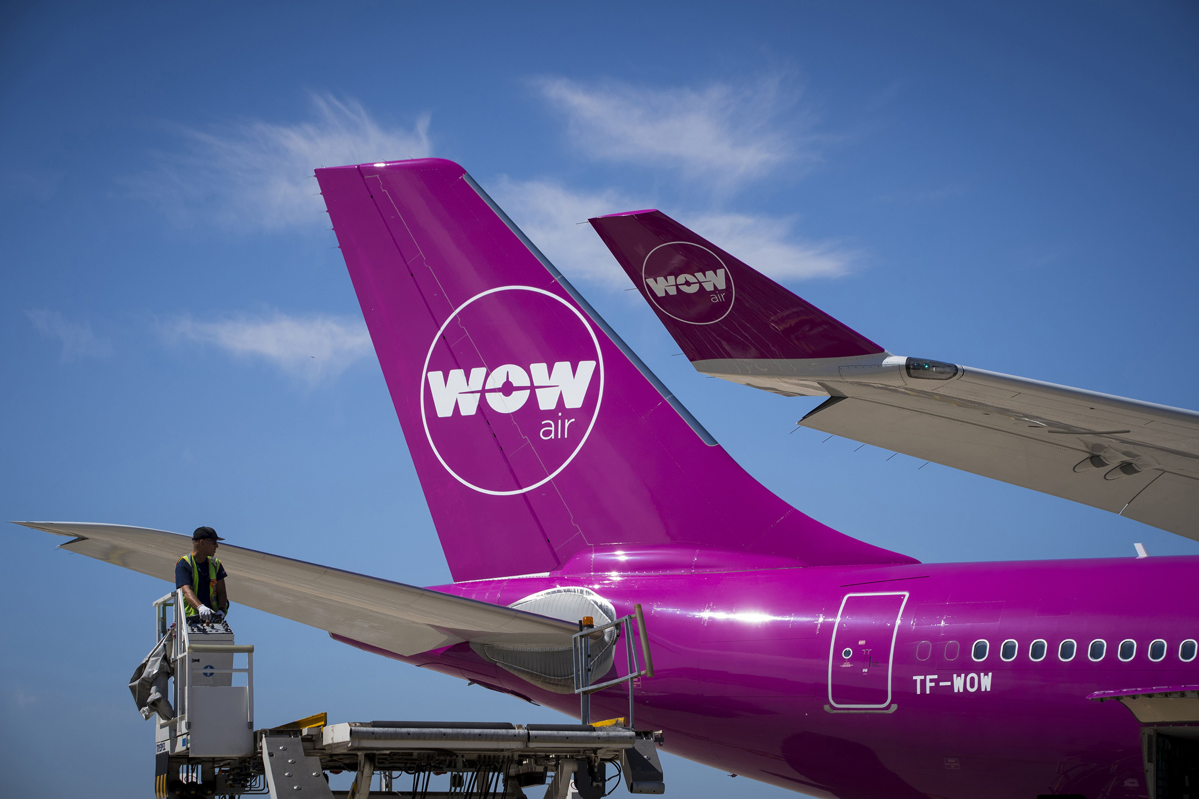 An aircraft of Icelandic low-cost airline WOW Air