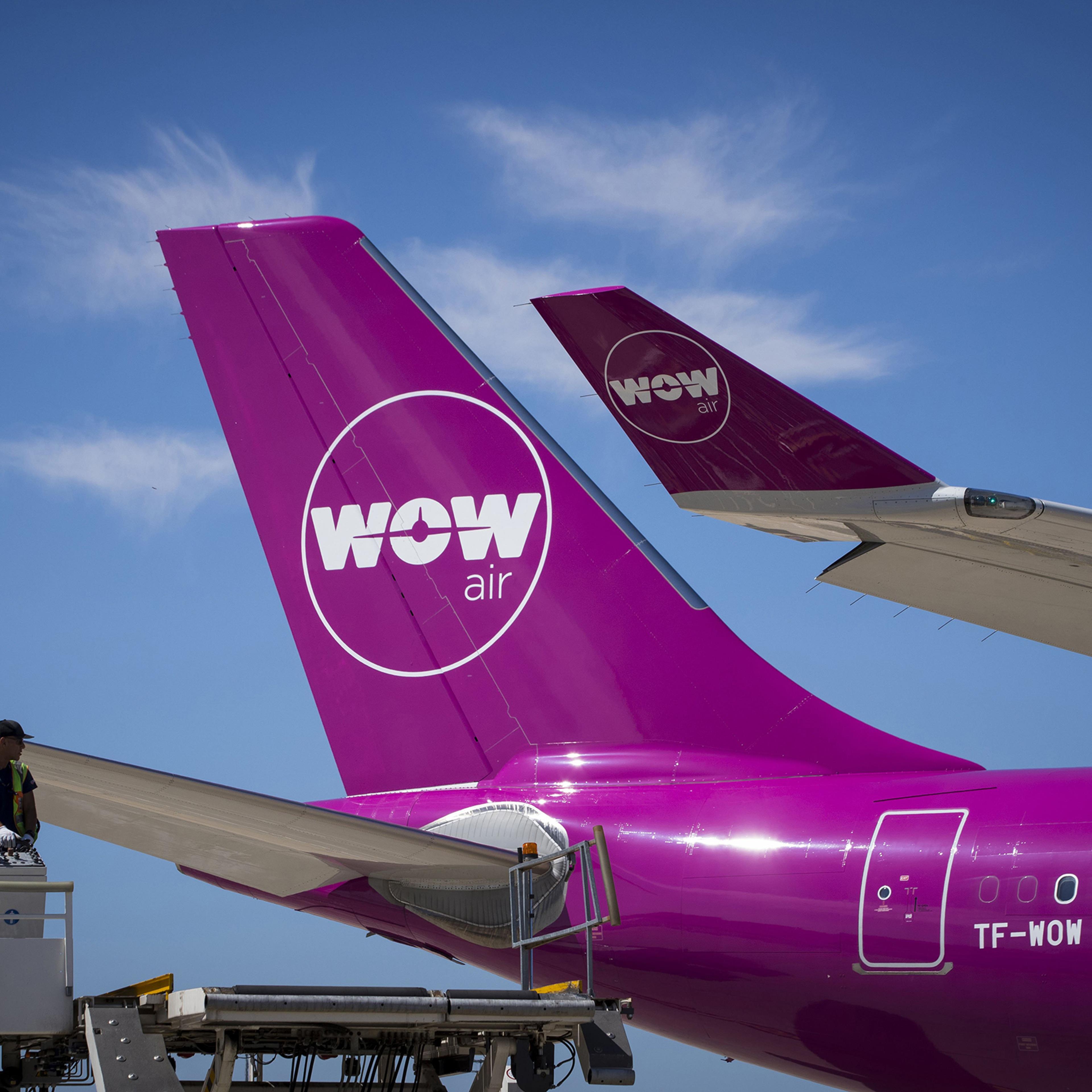 An aircraft of Icelandic low-cost airline WOW Air