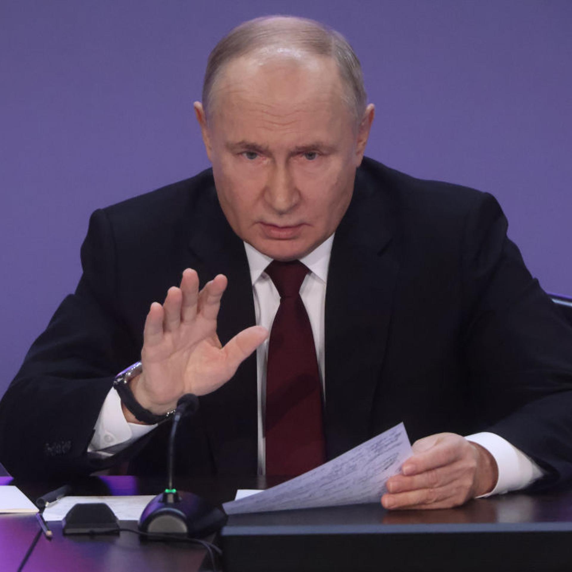 President Putin Attends Expanded Annual Board Of The Interior Ministry At Russian Police HQ