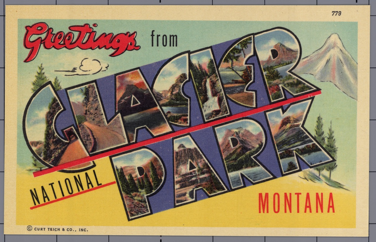 Greeting Card from Glacier National Park. ca. 1941, Glacier National Park, Montana, USA, Greeting Card from Glacier National Park