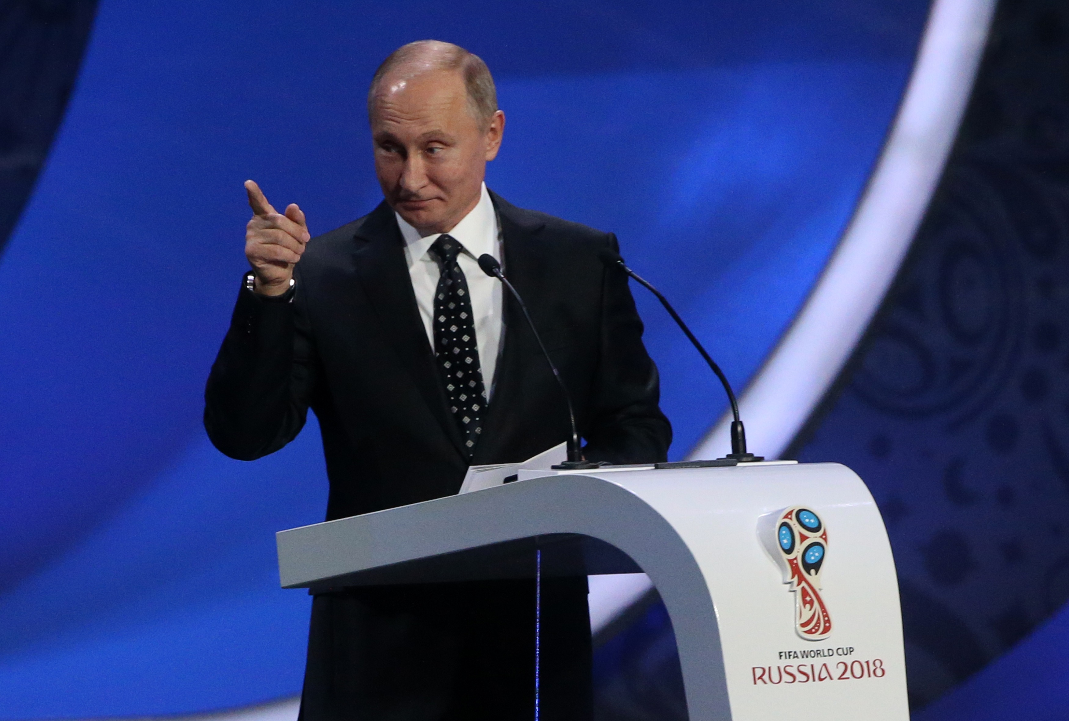 Russian President Vladimir Putin attends the 2018 FIFA World Cup Final Draw