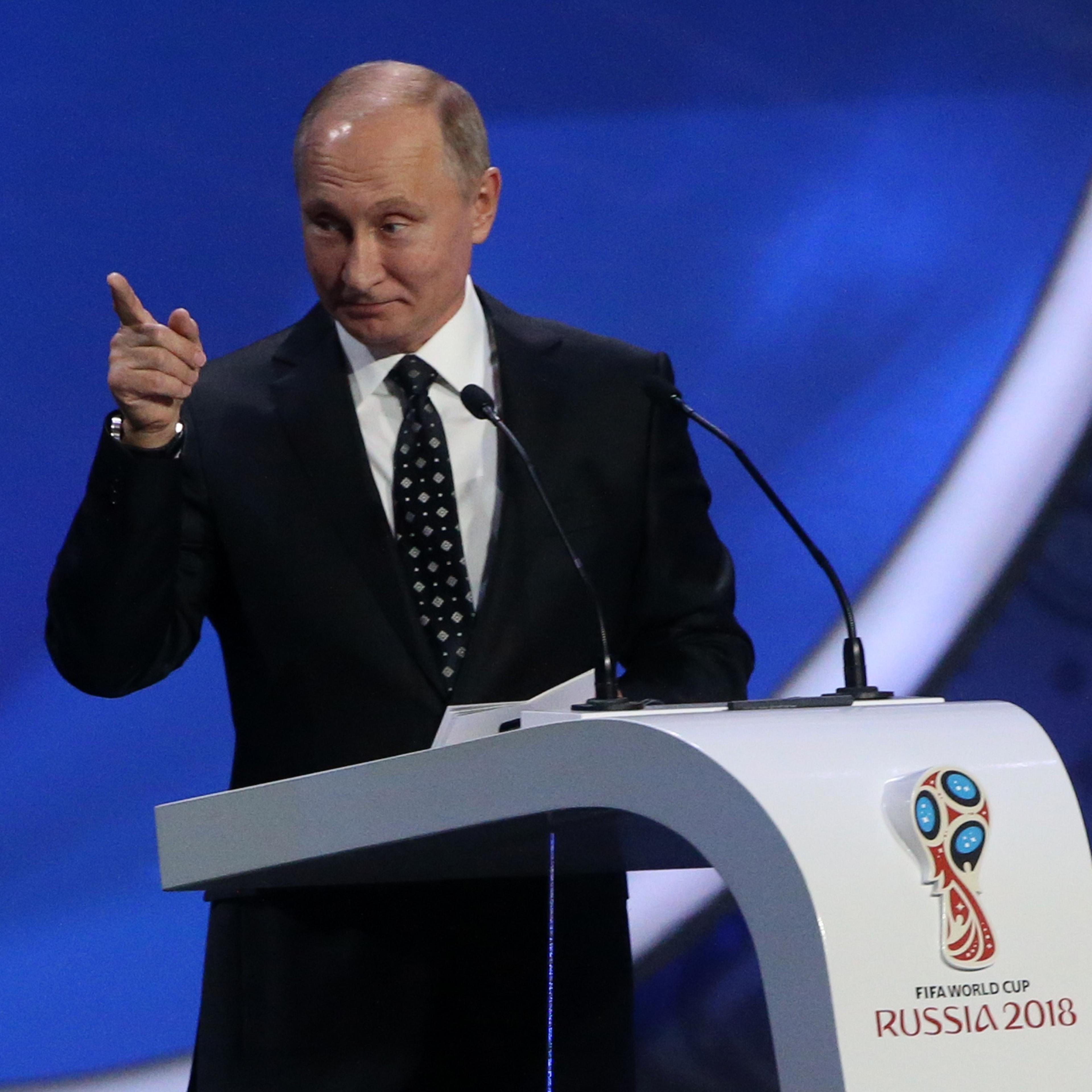 Russian President Vladimir Putin attends the 2018 FIFA World Cup Final Draw