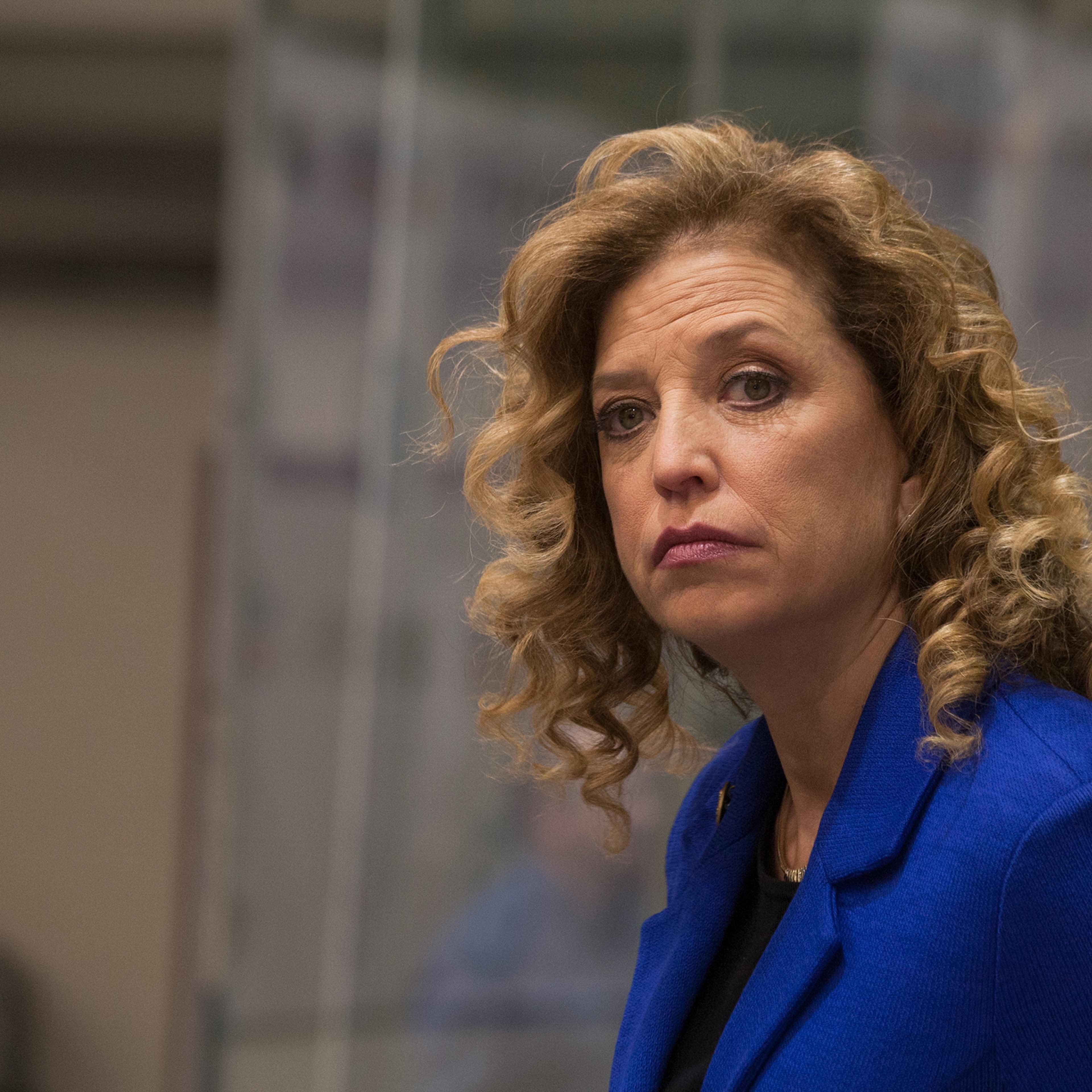 Congresswoman and DNC Chair Debbie Wasserman-Schultz at the third Democratic presidential debate in Manchester, New Hampshire, Dec. 19, 2015.