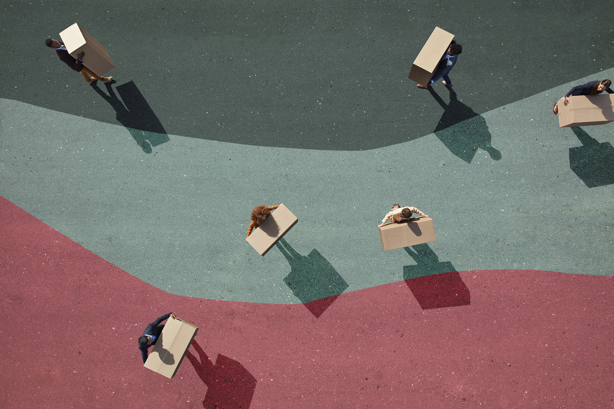 Illustration of people moving