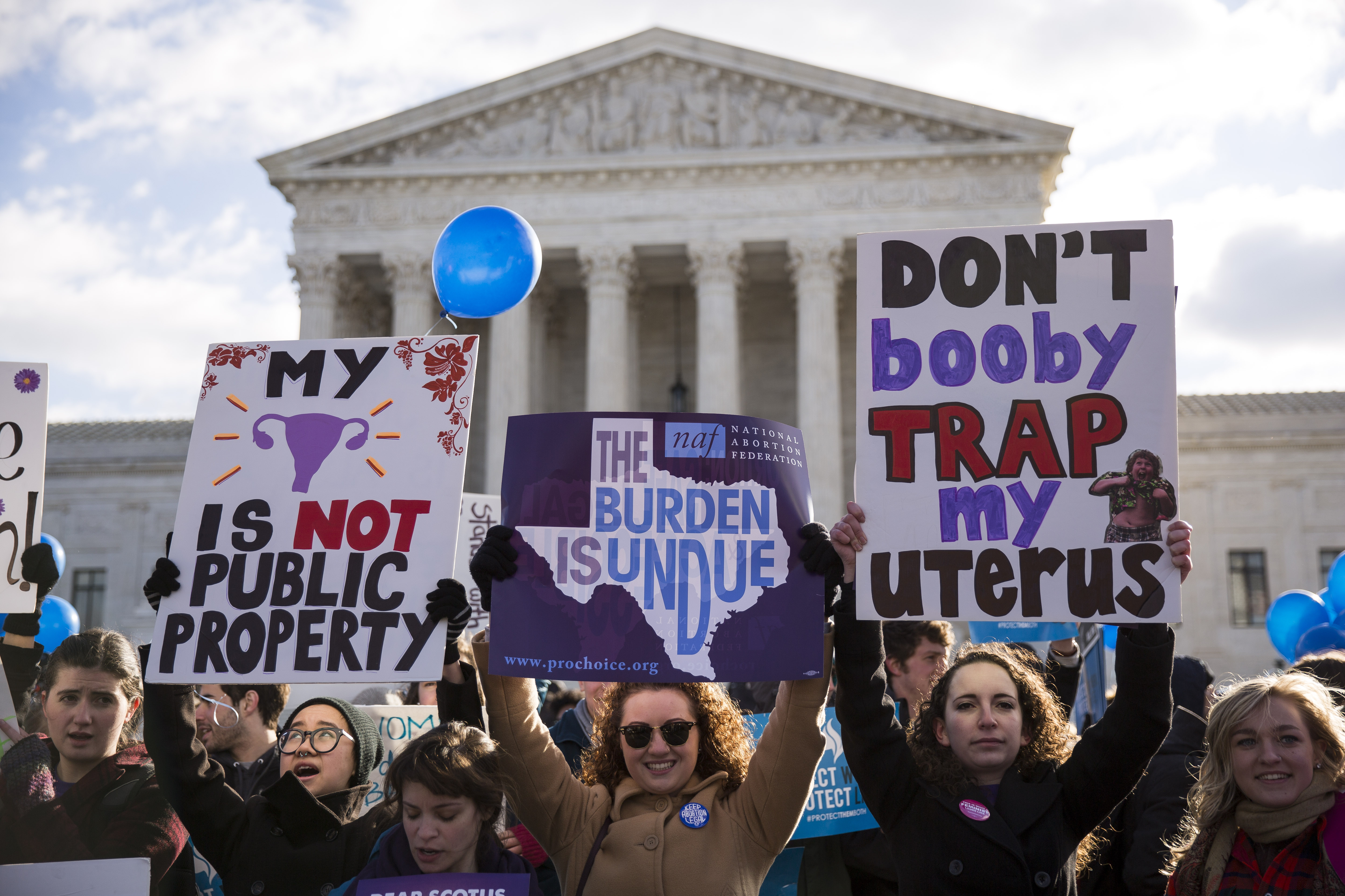 WASHINGTON, DC - MARCH 2:at the Supreme Court, March 2, 2016 in Washington, DC. On Wednesday morning, the Supreme Court will hear oral arguments in the Whole Woman’s Health v. Hellerstedt case, where the justices will consider a Texas law requiring that 